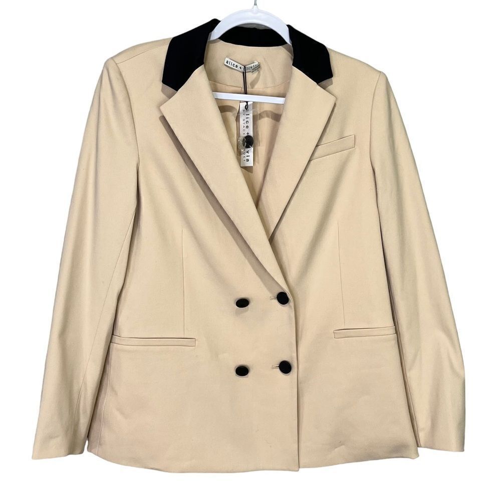 NEW Alice + Olivia Bergen Blazer Sepia Black Size 10 - Picture 5 of 11